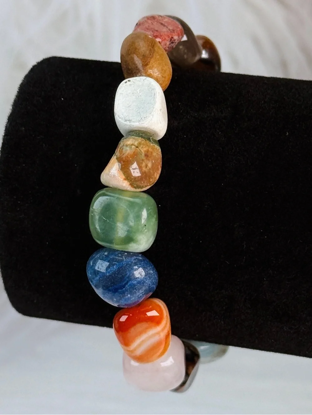 Boho Chic Multicolor Gemstone Stretch Bracelet